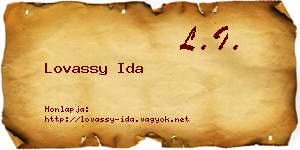 Lovassy Ida névjegykártya