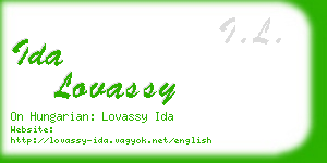 ida lovassy business card